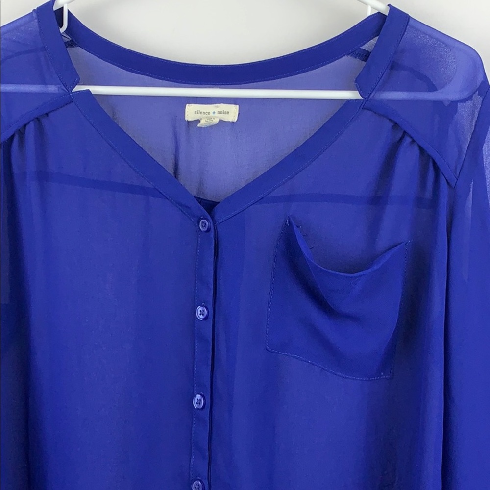 Silence + Noise Sheer Button Down Blouse - image 5